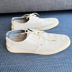 Stacy Adams Canvas Espadrille Derby Shoe Beige Lace Up Men's 11 - Pre-owned